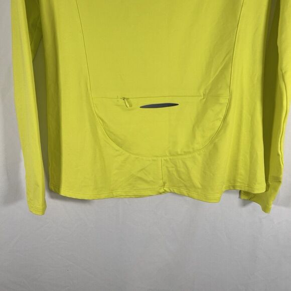 Under Armour Running Jacket Women's Large Bright Yellow Fitted Long Sleeve Mock - Picture 9 of 10